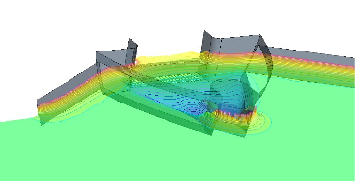 Oil recovery vessel CFD simulation 